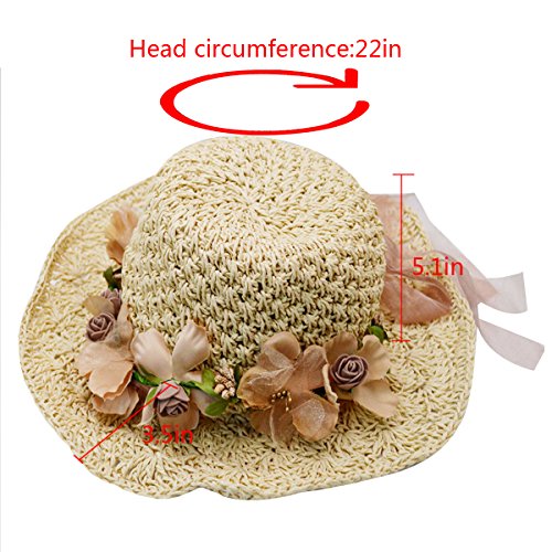 Sombrero de paja para mujer plegable con ala ancha miniatura 2