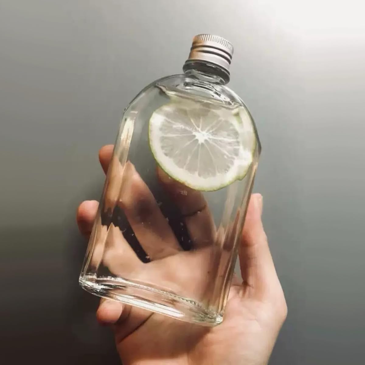 Bottiglie in vetro con coperchio, 350 ml, vuote, quadrate, con tappo, per liquore, vodka, brandy, whisky, birra