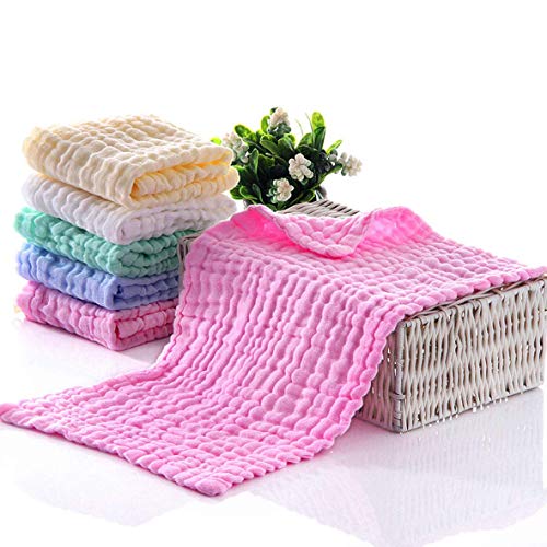 Image of BELIZ Muslin Burp Cloths Baby Girl, Burping Cloths for Babies, Baby Diapers, 100% Organic Cotton Baby Washcloths, 6 Layers Large 20" X 10" Extra Absorbent Soft Unisex, (Multi Colors 5 Pack)