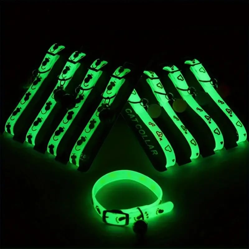Cozy Puppies 1pc Glow-in-The-Dark Reflective Pet Dog Collar with Bell, Adjustable Cartoon Rubber Dog Collar, Keep Your Pet Safe and Visible at Night (Colour and Design May Vary) (B0CVQCWYX8) Amazon Price History, Amazon Price Tracker