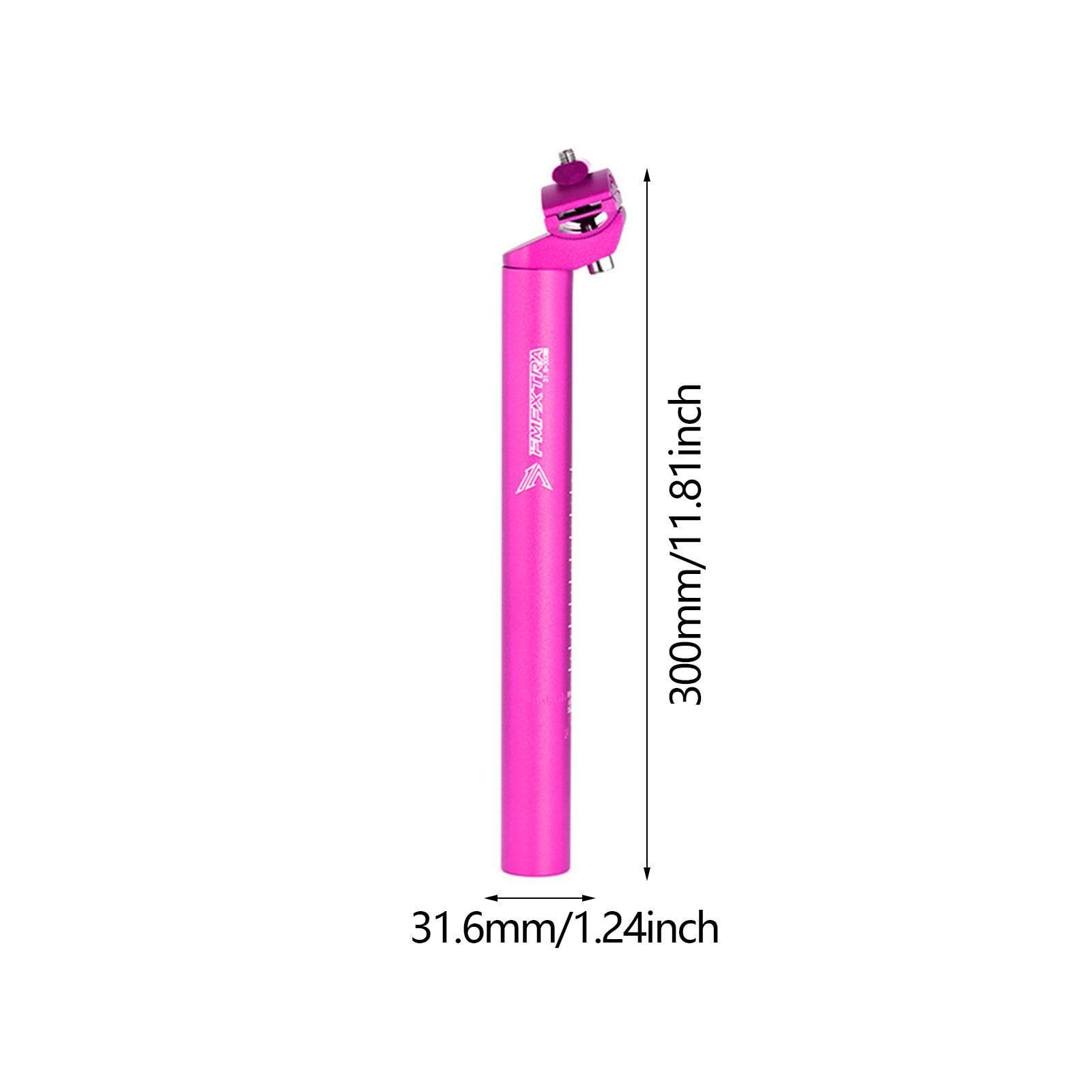 Menolana Bike Seat Post Bicycle Seat Tube Shock Absorber Portable Easy to Install Seatpost 300mm Length for Mountain Bikes, Pink 3.16x30cm