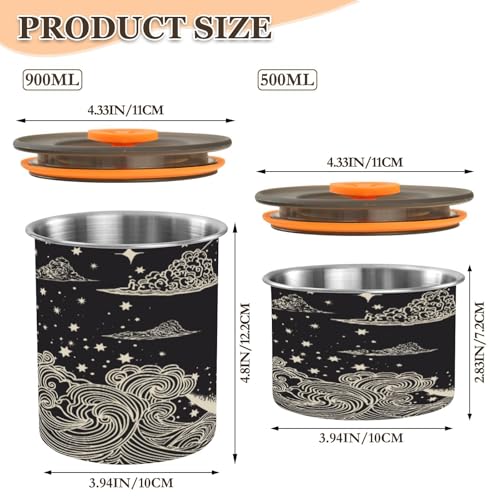 Envase para café de acero inoxidable 900 ml hermético miniatura 2