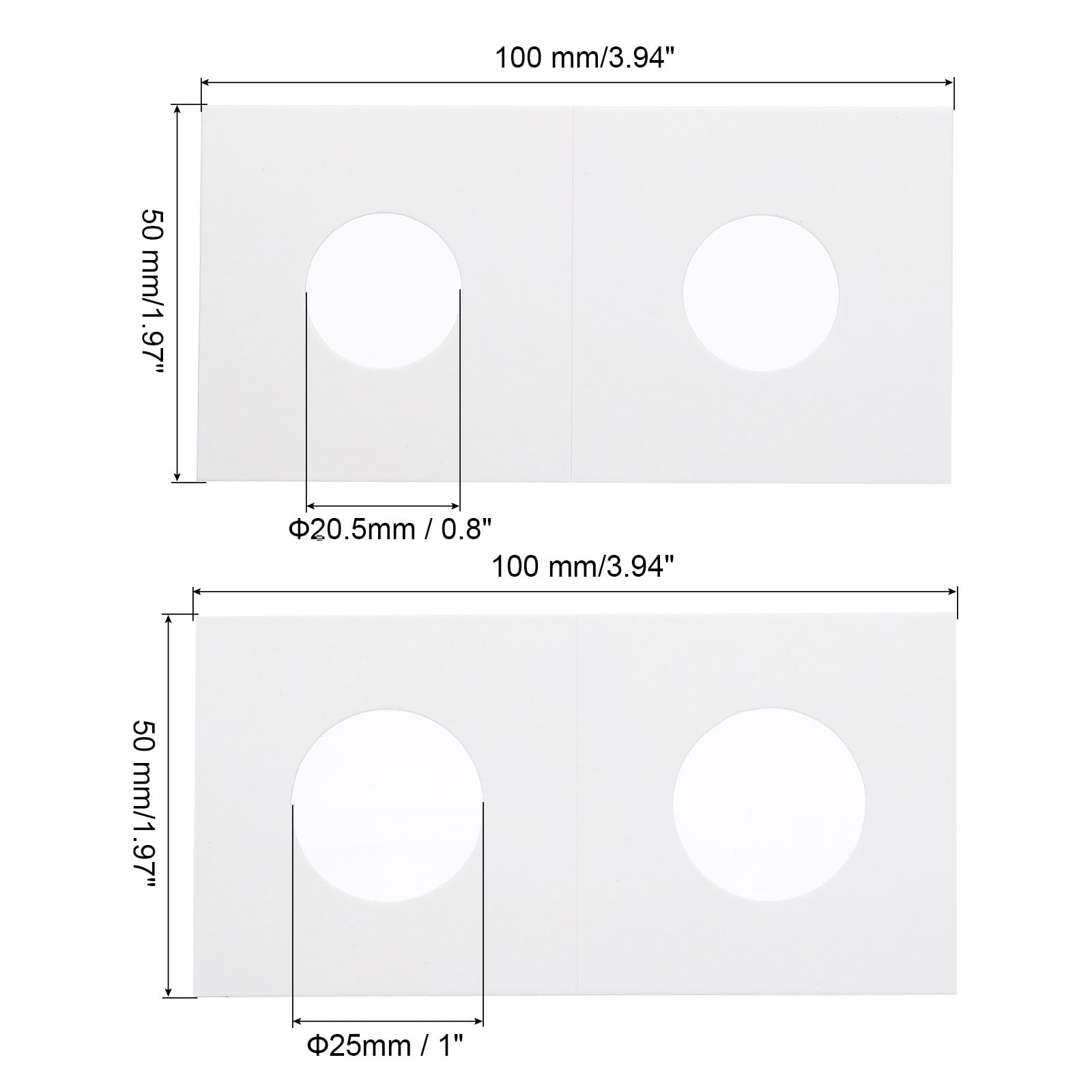 PATIKIL 2x2 Coin Flips, 100 Pack 20.5/25mm Cardboard Coin Holder Paper Coin Holders for Coin Collection Supplies Collector White - Image 2
