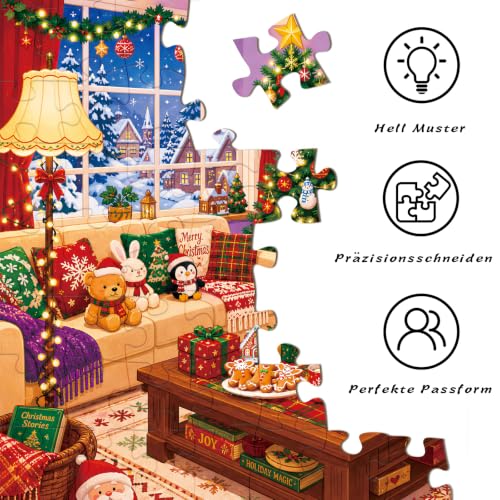HUADADA Puzzle 1000 Teile-Gemütliches Weihnachten – Ansicht 3