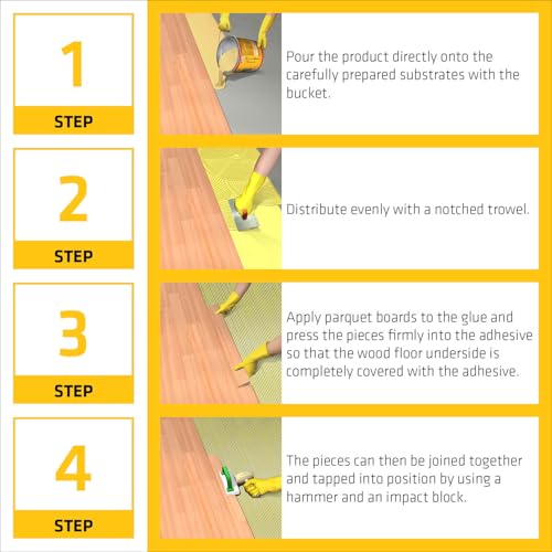 Image of SIKA - Wood Floor Adhesive - 54 Parquet - Fast-Curing bonding Agent - Trowel Application - Flexi-Polyurethane - Solvent-Free - 13 kg - Brown