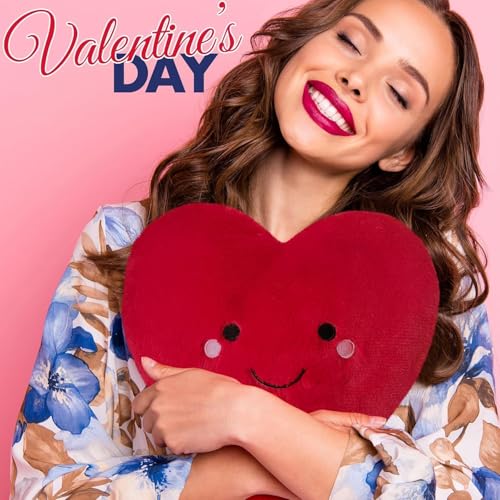 Image of ZEXSAZONE Red Love Heart Plush Soft Toy - 28 cm Cute Stuffed Cushion | Huggable Romantic Pillow for Kids, Girls, Girlfriend & Wife | Valentine, Birthday