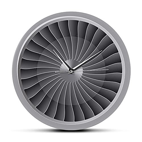  CVG Accessori per la Camera da Letto Jet Engine Turbine Fan Aviator Orologio da Parete Aereo Orologio da Parete Moderno da Parete Orologio da Parete in Acrilico con Stampa vivida