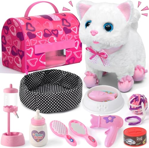 Tacobear Juguete Electrónico para Gatos Peluche Interactivo Juguetes para Bebés Que Ladran y Mueven la Cola Regalos para Niñas de 3 4 5 6 Años Juguetes para Niñas de 3 4 5 6 Años