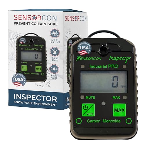 Inspector Industrial Pro Portable Carbon Monoxide Detector – Fast-Response Intrinsically Safe CO Detector with Adjustable Visual, Audio & Vibration Alerts