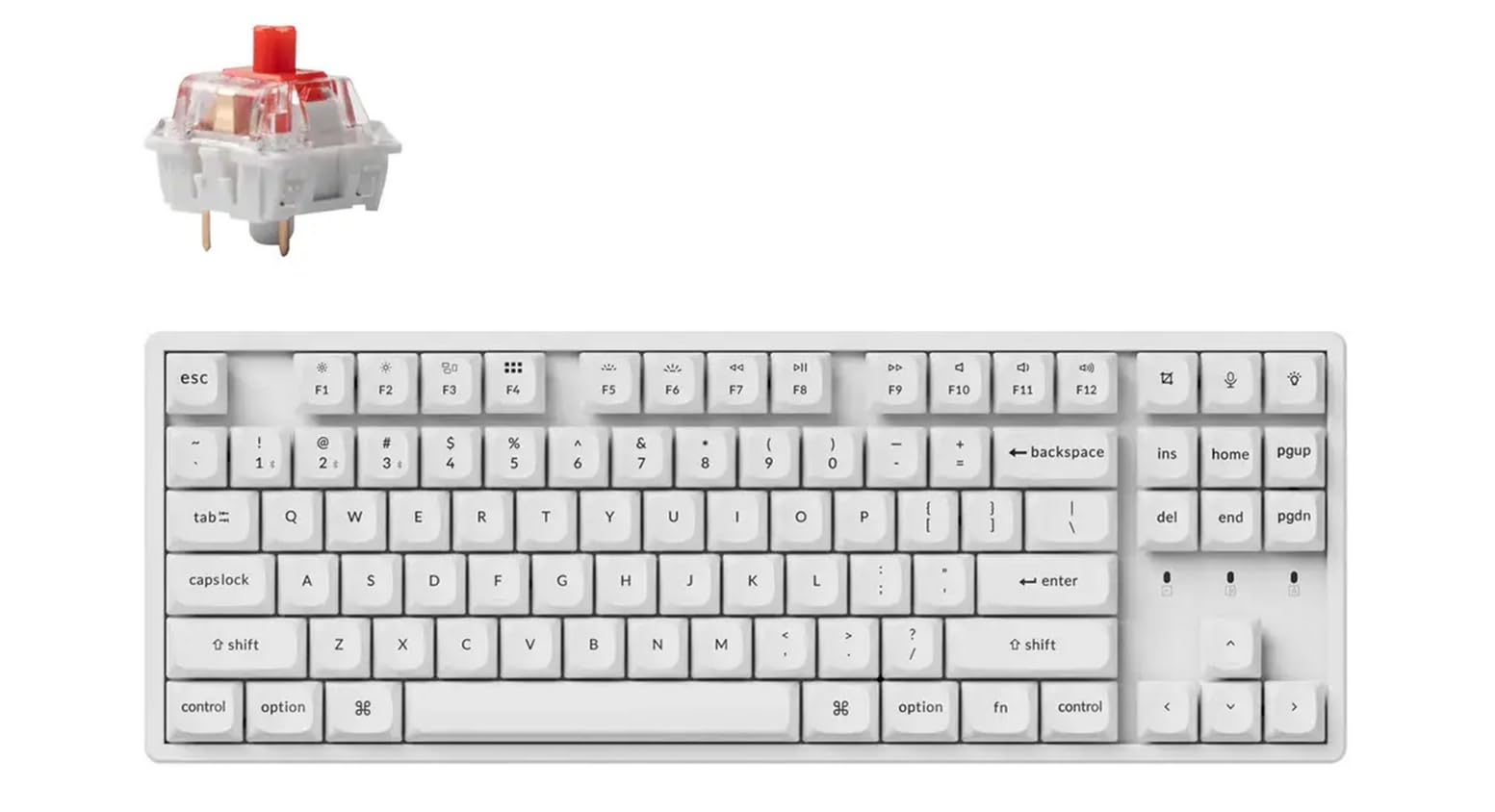 MECKEYS Arion Frost x K8 pro QMK/VIA Wireless Mechanical Keyboard, Hot-Swappable TKL with Gateron G Pro 3.0 Switch, RGB Backlit, PBT Keycaps for Mac Windows Linux (Gateron G pro 3.0 Red Switch)-image-43