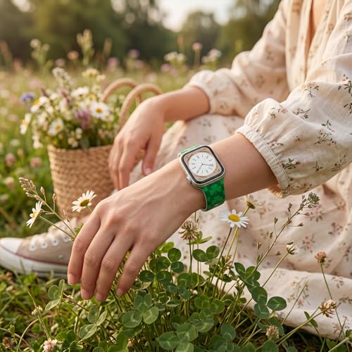 Image of Floral Band Compatible with Apple Watch Bands for Women 40mm 42mm 41mm 38mm 44mm 45mm 46mm 49mm, Cute Pattern Flower Soft Silicone Sport Strap for iWatch Series Ultra 11 10 SE 9 8 7 6 5 4 3 2