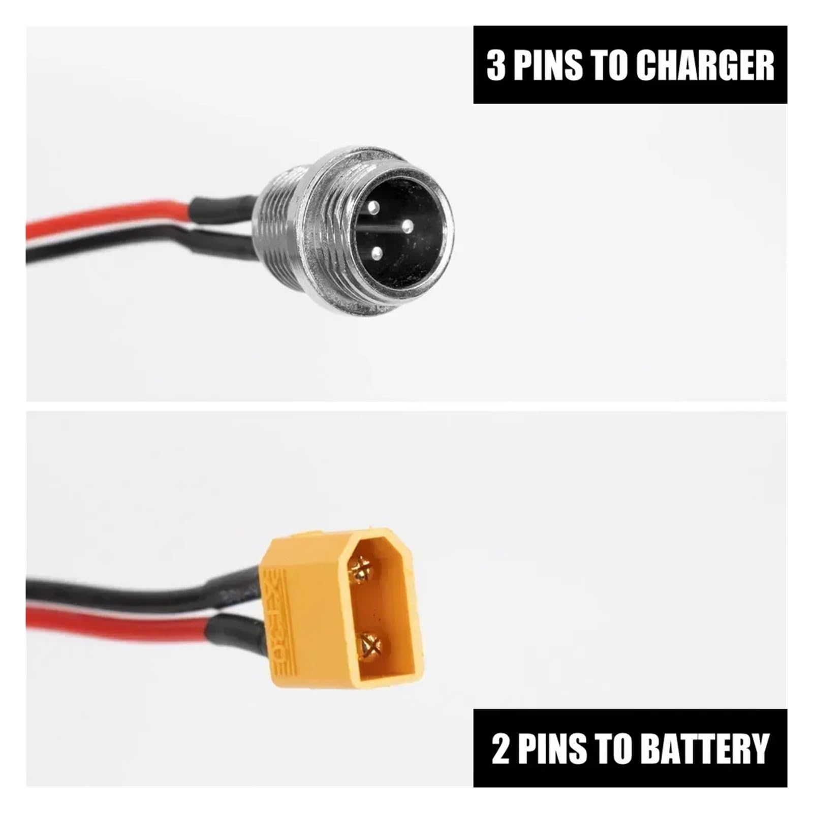 1 à 5 pièces de connecteurs XT60/XT30 à 3 Broches GX16 compatibles avec Les trottinettes électriques VSETT 8, 8+, 9, 9+, 10+, Zero 8, 9, 10, 8X, 10X et 11X.(5PCS XT60)