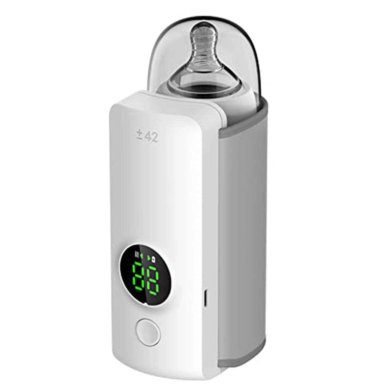 Baby Bottle Warmer with LCD Display, Portable Rechargeable Wireless Water Bottle Warmer for Formula Milk, Bottle Warmer On The Go, Fast & Accurate Heating of Baby Bottle Warmer for Car and Travel