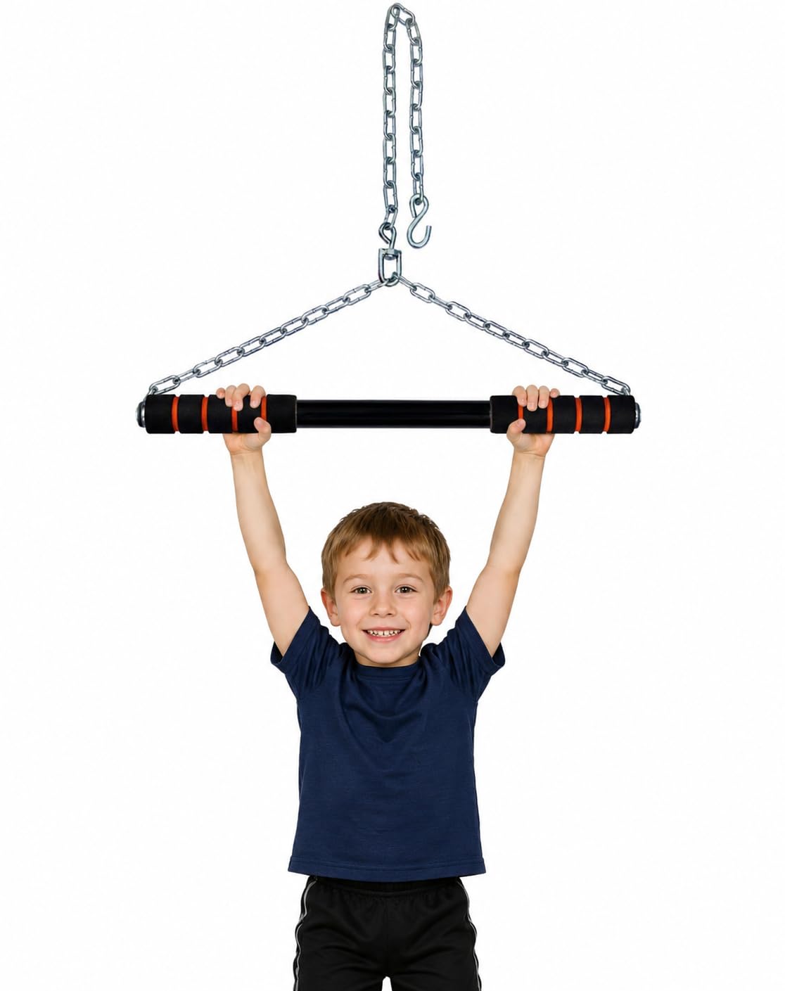 Height Increase Pull Up Bar for ChinUps Hanging Rod for Home/Gym Use for Men Kids Boys Adults Fitted with Heavy Duty Chain Sangal (5FT) (Multi-color)-image-18