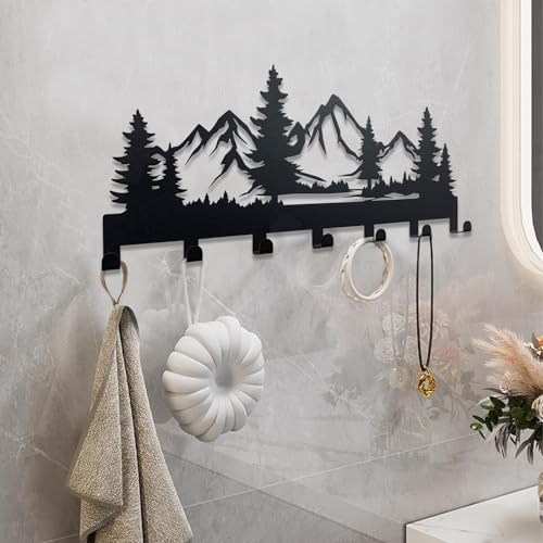 Metal-Key-Holder-Wall-Mounted-Key-Hooks-Key-Holder-for-Wall-Key-Organizer-Rack-with-7-Hooks-Key-Hanger-Decor-for-Kitchen-Entryway-Hallway-Bedroom-Doorway-Mountain-12IN