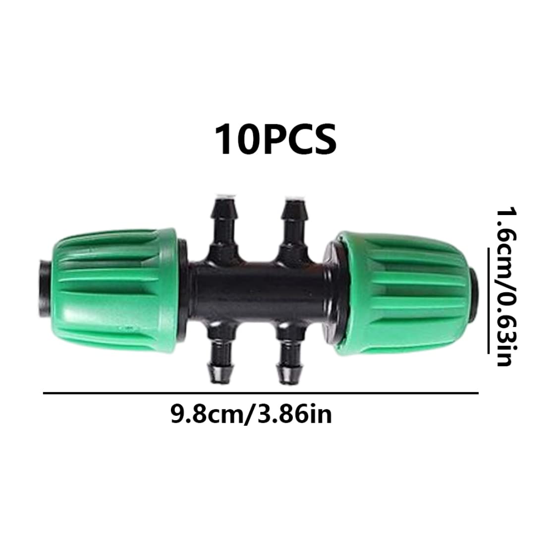 Drip Irrigation Connectors, Barbed Tee Connectors, Barbed Tee Connectors Drip Irrigation Fitting 1/2 Inch To 1/4 Inch Irrigation TubeConnector 10PCS