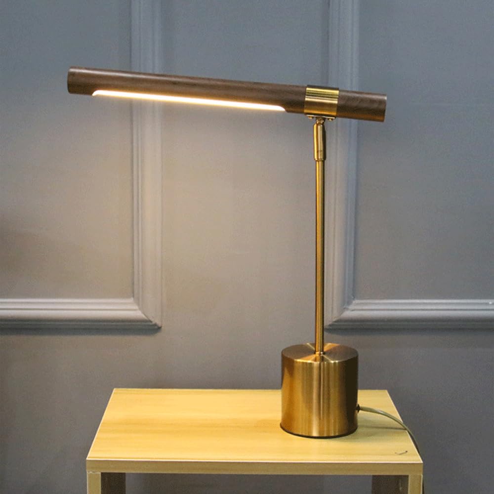 MEGHALI Lampe de Bureau LED en Grain de Bois, Design Moderne et Simple, éclairage d'intérieur, luminaire décoratif de Plafond, idéal pour Un Salon, Une Chambre à Coucher ou Un Bureau