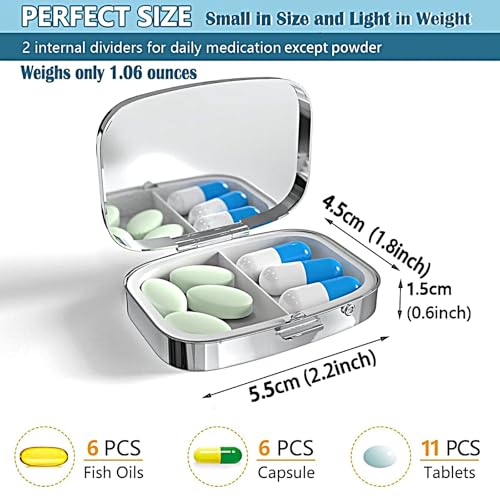 Petite boîte à médicaments rétro ABLESKY avec miroir pour éviter les oublis - 6