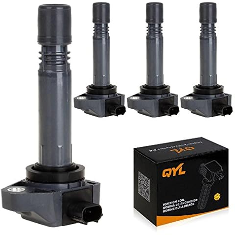 QYL Pack of 4Pcs Ignition Coils Replacement for Honda Civic L4 1.8L Only 2006 2007 2008 2009 2010 2011 #UF582 C1580 1788393 RNAA01 IC662 Cover