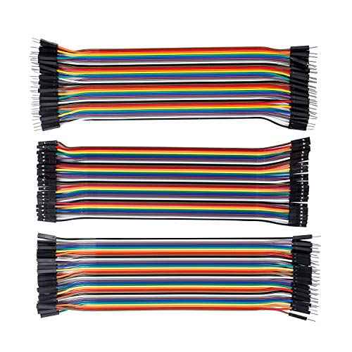 Cables Arduino SunFounder 120 Piezas Cable Dupont para Arduino/ Raspberry Pi 40 Pines Macho-Hembra, 40 Pines Macho-Macho, 40 Pines...