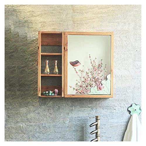 ROLTIN Bathroom Wall Mounted Cabinet, Storage Organizer Bathroom Mirror Cabinet Wall Hanging Cabinet with Rack - Afbeelding 3