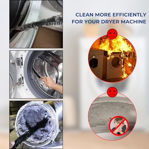 Image of Dryer Lint Brush Vent Trap Cleaner, Refrigerator Condenser Coil Brush & Crevice Gap Cleaning Brush (2PCS) for Household Use - Grout Scrub Brush, House Cleaning Supplies, Home Essentials