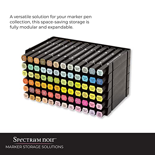 Spectrum Noir Universal Marker Pen Storage Organiser - Stackable Trays - 6 Pack (12 Pen Storage) - Easily Assembled, Modular Design - Perfect Desk Art Storage