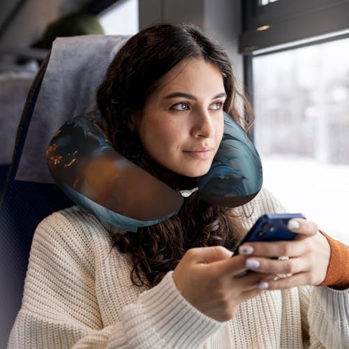 Almohada de viaje negro con espuma viscoelástica miniatura 5