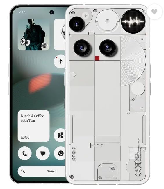 Image of Nothing Phone (3) 5G (White, 12GB RAM + 256GB Storage) | Snapdragon 8s Gen 4 | 6.67 inch AMOLED Display | 50MP+50MP+50MP Triple Camera | 50MP Front | 5500 mAh Battery | Android 15 | 65W Fast Charging