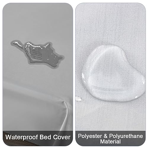 DUJUIKE 100% wasserdichte Schutzdecke oder Liner für Bett, Matratzenschoner für das Bett, Wiederverwendbare Unterlage, Bettlakenschutz (Grau, Queen 200 * 230 cm)