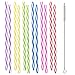 Boland 30297 - Wiederverwendbare Strohhalme, 12 Stück, Länge 21 cm, farblich sortiert, mit Reinigungsbürste, Trinkhalm-Set, Party-Geschirr, Getränk