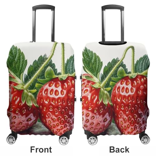 Two Strawberries Travel Luggage Cover Anti-scratch Suitcase Cover Elastic Suitcase Protective Cover Fits 19-32 Inch Luggage S3