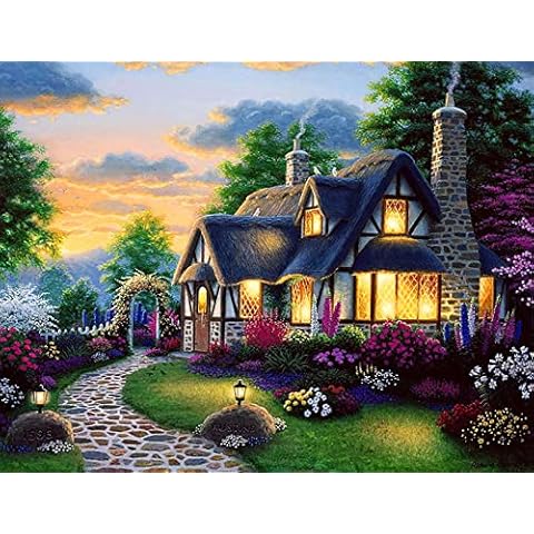 VONBOR Landscape Diamond Painting Kits for Adults,Full Drill Diamond Art Scenery,Paint with Diamond Art Painting by Number Kits Gem Art Wall Home Decor 16x20inch Cover
