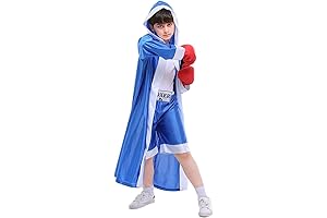 Boxing Costume for Kids, Boys Hooded Robe Short Jumpsuit Halloween Costume Cosplay...