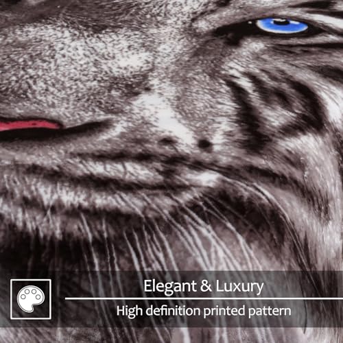 Image of JYK Soft Fleece Bed Blanket King Size 5.7 LB, Korean Style 2 Ply Reversible Fluffy Flannel Blanket Microfiber, Warm Cozy Blanket for Autumn, Winter 83x91 Inches - Black White Tiger /Tiger Stripes