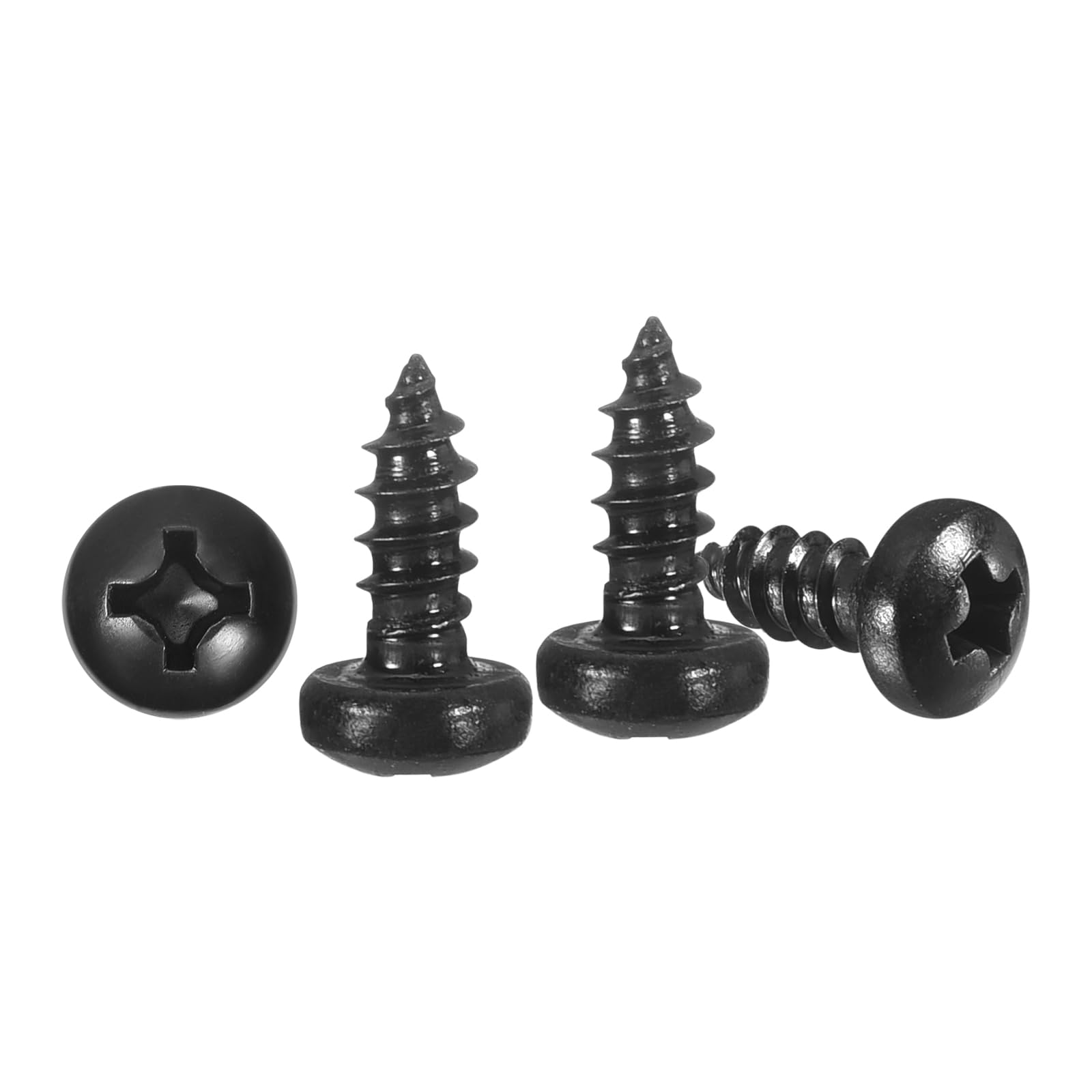 METALLIXITY Phillips Pan Head Self Tapping Screws(#4x1/4") 100Pcs, Carbon Steel Self Drilling Screw for Metal Wood Plastic, for Cabinet Wall Shutter Plate Rock Furniture, Black โ image 1