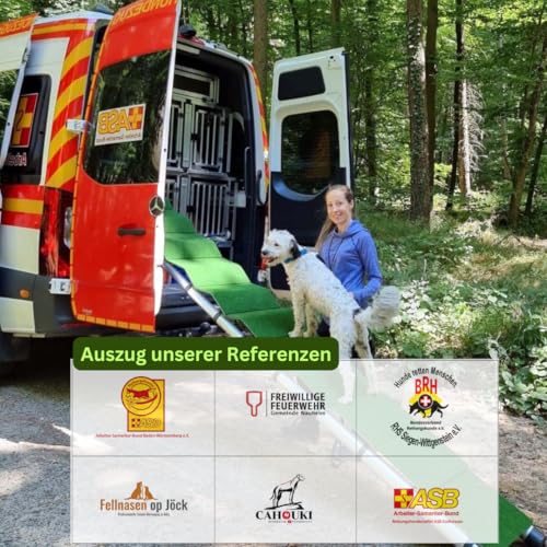 PAWVIA® Extra Lange Hunderampe – 2,6 m Teleskop-Rampe aus Aluminium – Gelenkschonender Einstieg für große Hunde – ideal für SUV, Wohnmobil, und PKW – Made in Germany