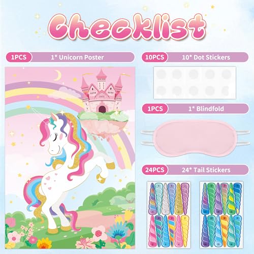 Image of Pin the Horn on the Unicorn, Unicorn Birthday Party Decorations