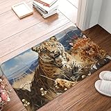Antidérapant et absorbant l'eau : 1 cm non tissé adhésif sur le dessous permet au tapis de s'adapter parfaitement au sol, empêchant le tapis de bouger d'avant en arrière et de causer des dommages inutiles. Matériau absorbant pour garder le sol au sec