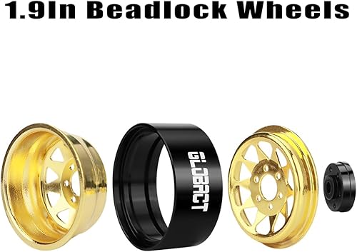 Miniatura 27 de GLOBACT Ruedas Beadlock 1.9 - Cubo de rueda RC -0.43 pulgadas de desplazamiento para 1/10 TRX4 TRX6 Axial SCX10 I II III Pro Redcat RC Crawler