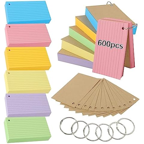 Thboxes 600 PCS Multicolor Revision Flash Cards Cover