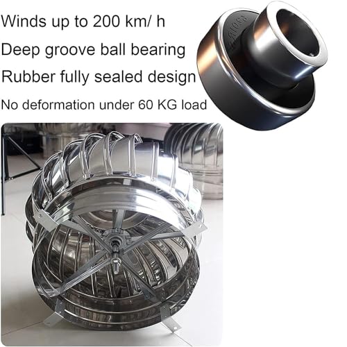 Kit generador de turbina eólica con controlador de carga y extractor vertical de acero para tejado 6