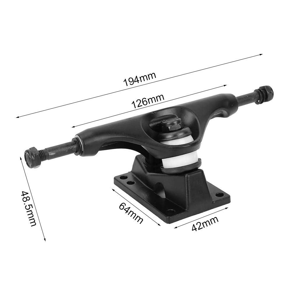 Alomejor 1 Paire de Skateboard Trucks 4-8 Pouces Rayures Skateboard Cendres polies Tonnerre Trucks pour Skateboard Noir