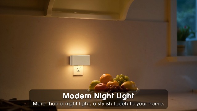 Image of L LOHAS LED Night Light, 2 Pack Dimmable Modern LED Night Lights Plug into Wall,Dusk to Dawn Sensor Night Lights for Kid, 0-100LM 3000K Soft White Nightlight for Hallway Bedroom Stairway