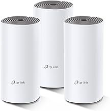 TP-Link Deco E4 Mesh WLAN Set (3 Pack), AC1200 Dual Band Router & Repeater (Range up to 370 m², Ideal for Large Houses wit...