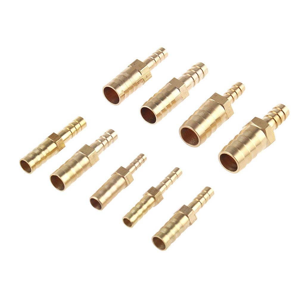 Conector de toque de manguera, Conexión de agua, púa de manguera recta reductora de 2 vías de latón, adaptador de conector de acoplador de cobre reductor de instalación de tubería de púas, f