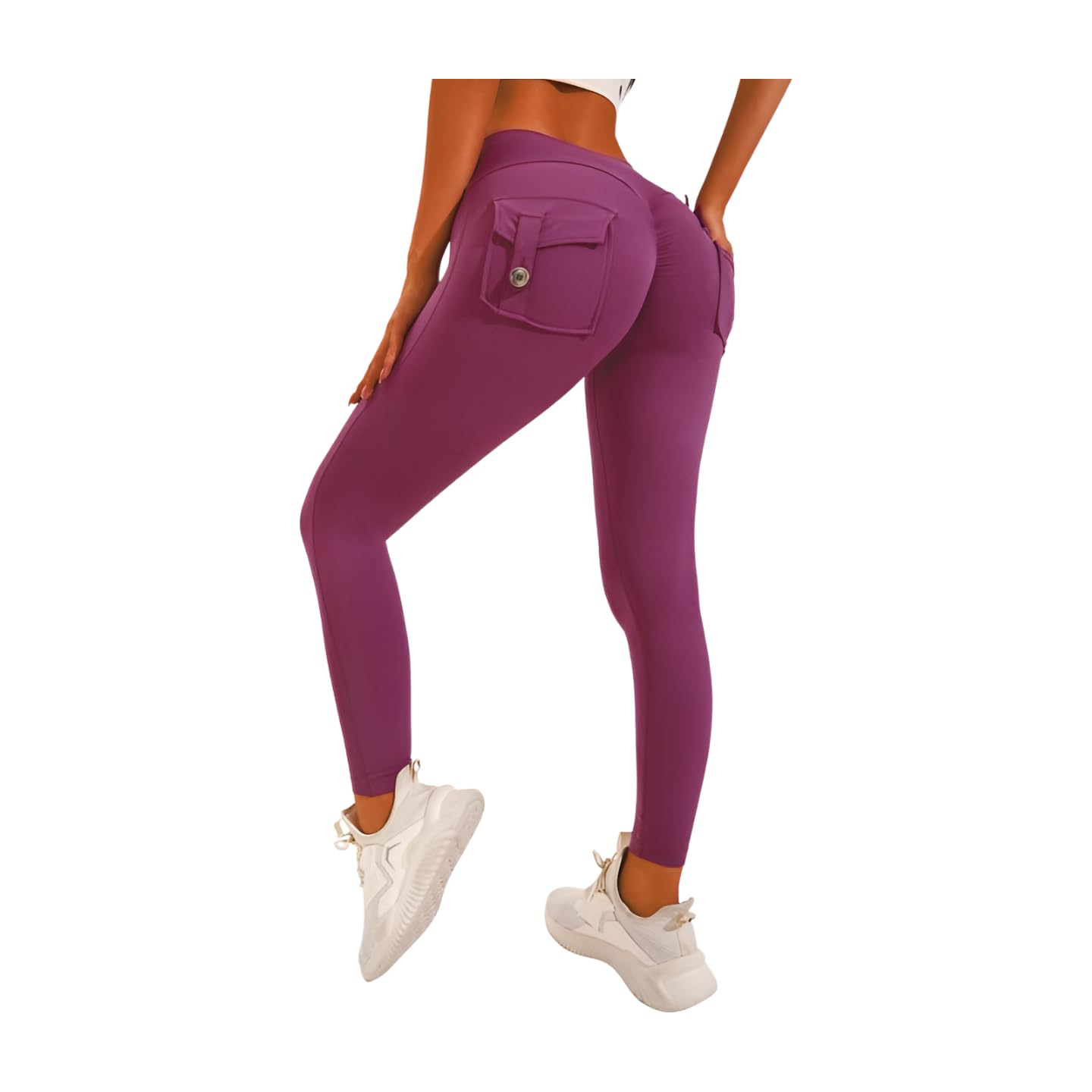 Women's Legging Pants,High-Waisted Leggings, Soft Opaque Skinny Belly Control Pants Running, Cycling, Yoga Pockets