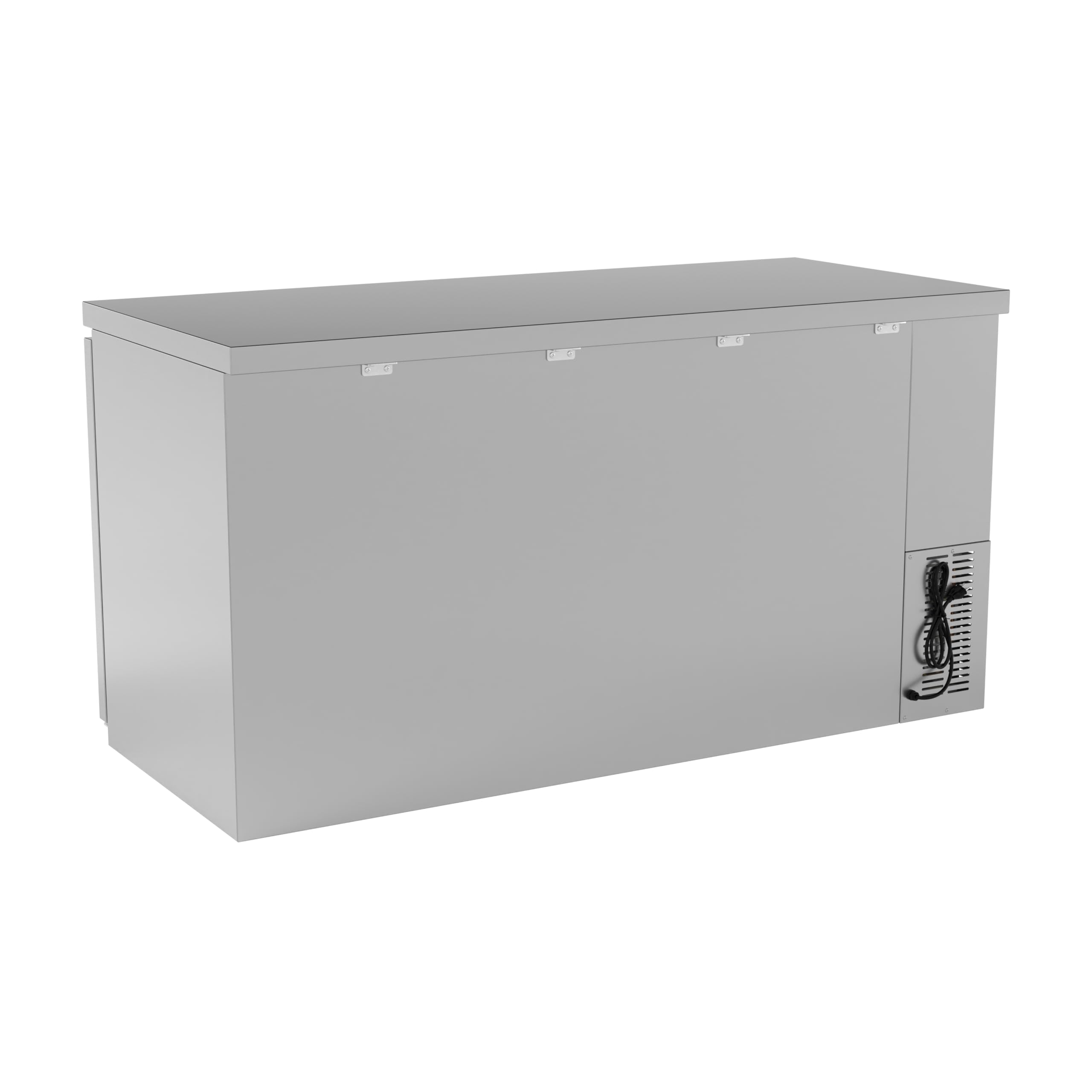 Krollen Industrial UBB-3-HC 69" Stainless Steel Counter Height Solid Door Back Bar Refrigerator Beverage Cooler for Beer Soda Wine with LED Lighting on Fridge.com