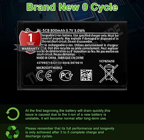 Image of Original (BL-5CB) Battery for Nokia 105 (BL-5CB) Battery with 1 Year Warranty**** (P189)
