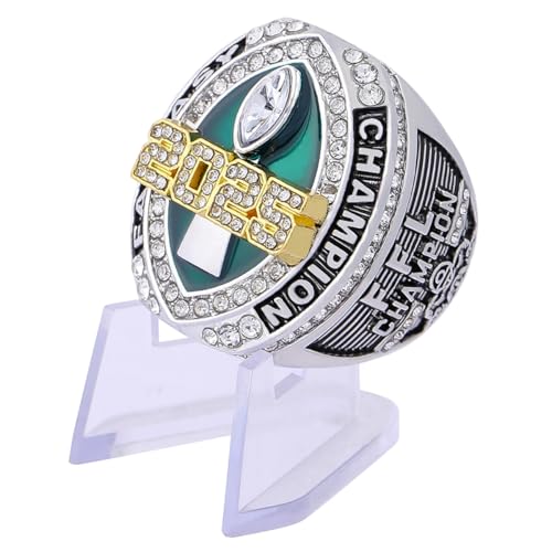 guancrown 2025 Fantasy Football Championship Ring Award Prize Trophy Sports Winner FFL Champion Ring (Ring with Stand Size 11)